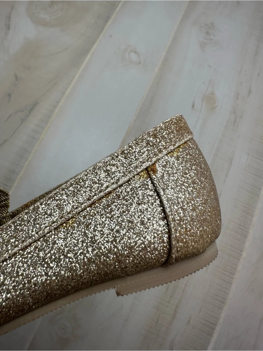 Joyfolie Gold Glitter Fringe Loafers - toddler